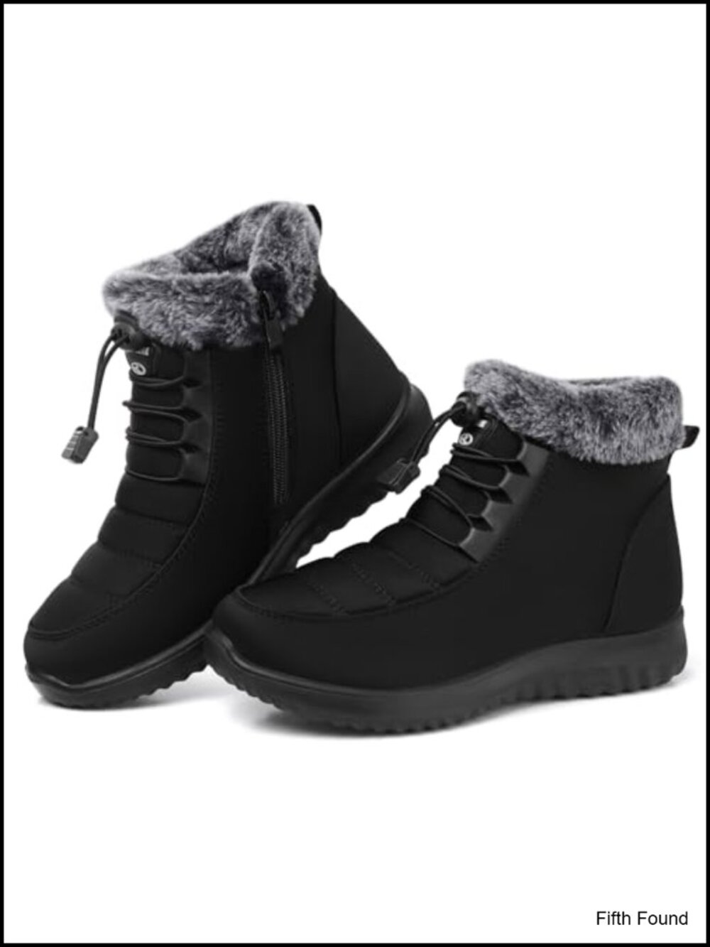 Faux Fur Lined Warm Ankle Snow Boots Water-Resistant Non-Slip Winter